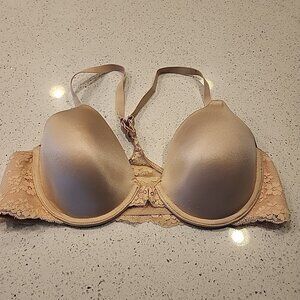 Maidenform Racerback Lace Bra Style 07112 Nude Size 36B Front Close